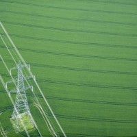 Мачта линии электропередач на полях близ Littlebury, Великобритания
