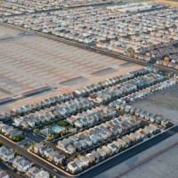 Строительство новых жилых домов, окраина Лас-Вегаса, США