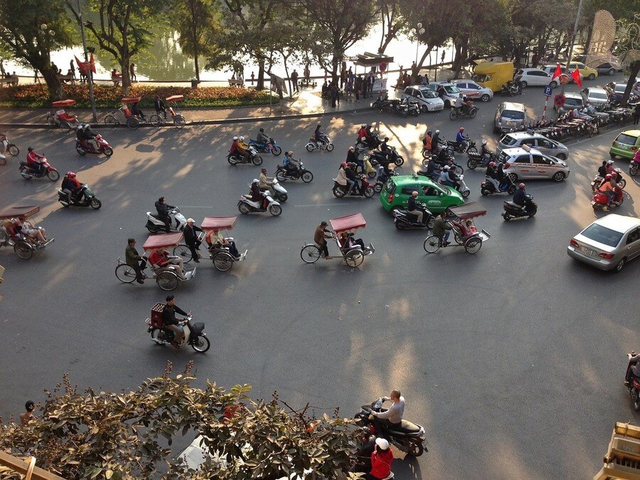 Фото: Велорикши в Ханое, Вьетнам